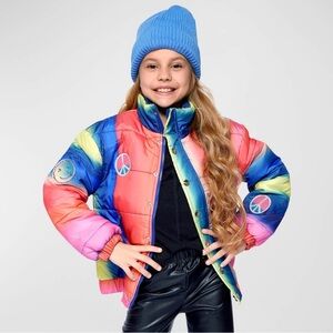 Hannah Banana Girl’s Tie Dye Puffer Jacket / Size: 14 / Colorful / Winter Wear